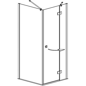 Megabad Profi Collection Planplus Schuifdeur met vast deel 100x100x195cm Megabad Profi Collection Planplus Schuifdeur met vast deel 100x100x195cm