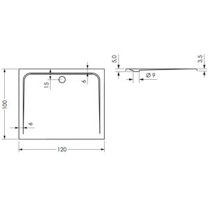 Steinkamp Plan Duschwanne - 120x100cm - Antirutsch - Superflach Steinkamp Plan Duschwanne - 120x100cm - Antirutsch - Superflach