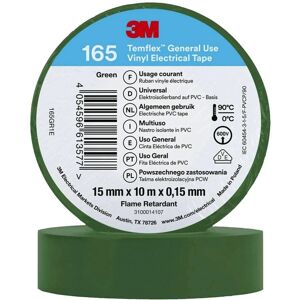 3M Temflex 165 Grøn vinyl elektrisk tape - Elektrisk tape 3M Temflex 165 Grøn vinyl elektrisk tape - Elektrisk tape