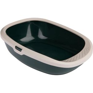Kooa Cat Litter Tray - Recycled Plastic - Dark Green / Beige - Cat Waste Bin Kooa Cat Litter Tray - Recycled Plastic - Dark Green / Beige - Cat Waste Bin