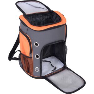 mochila de viaje zooplus - gris y naranja - bolso de transporte para mascotas pequeñas mochila de viaje zooplus - gris y naranja - bolso de transporte para mascotas pequeñas