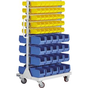 Eurokraft pro Estantería Móvil - Doble Lado, 110 Cajas, Acero, Gris Claro Eurokraft pro Estantería Móvil - Doble Lado, 110 Cajas, Acero, Gris Claro
