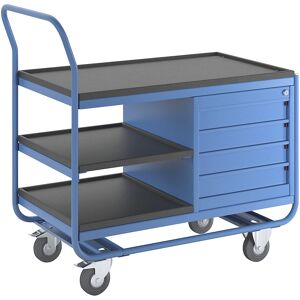 Eurokraft Pro Carro de Trabajo Industrial - 3 Niveles, Cerradura, RAL 5012 Eurokraft Pro Carro de Trabajo Industrial - 3 Niveles, Cerradura, RAL 5012