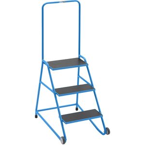 Escalera rodante Eurokraft pro Azul Claro 3 Peldaños - Escalera Escalera rodante Eurokraft pro Azul Claro 3 Peldaños - Escalera