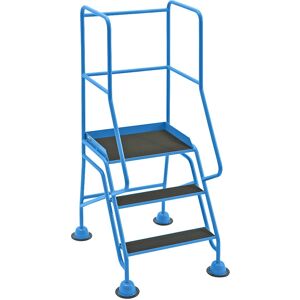 Escalera de aluminio Eurokraft Pro Azul Claro de 3 peldaños - Escalera de mano Escalera de aluminio Eurokraft Pro Azul Claro de 3 peldaños - Escalera de mano