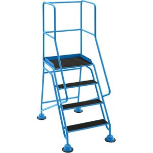 Escalera rodante con tarima EUROKRAFTpro - 4 peldaños Antideslizante Escalera rodante con tarima EUROKRAFTpro - 4 peldaños Antideslizante