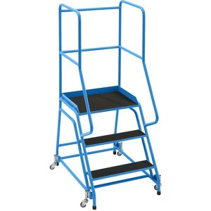 Escalera móvil de aluminio blanco Eurokraft pro - con plataforma y 3 peldaños Escalera móvil de aluminio blanco Eurokraft pro - con plataforma y 3 peldaños