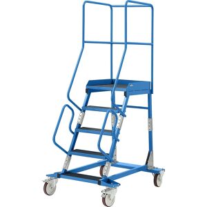 Scala mobile Eurokraft pro - 5 gradini, acciaio, blu RAL 5012 Scala mobile Eurokraft pro - 5 gradini, acciaio, blu RAL 5012