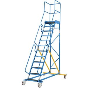 Escalera de andamio móvil Eurokraft pro con plataforma - 12 peldaños Escalera de andamio móvil Eurokraft pro con plataforma - 12 peldaños