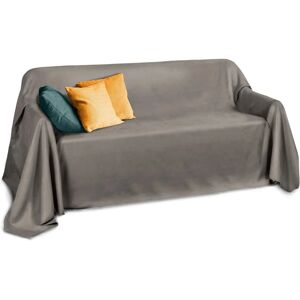 Beautissu - Weiches Faux-Suede Sofabezug - Grau - 210x280 cm Beautissu - Weiches Faux-Suede Sofabezug - Grau - 210x280 cm