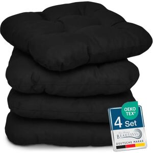 Beautissu - Set di 4 Cuscini da Sedia - 40x40x8 cm - Nero Beautissu - Set di 4 Cuscini da Sedia - 40x40x8 cm - Nero