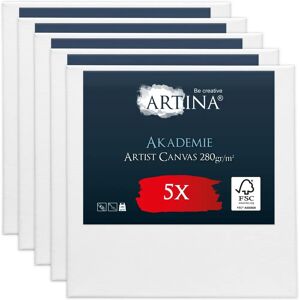 Artina Leinwand-Set - 5 Weiße Baumwoll 20x20cm - FSC Rahmen - Künstler Artina Leinwand-Set - 5 Weiße Baumwoll 20x20cm - FSC Rahmen - Künstler