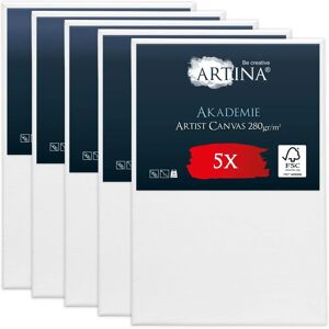 Artina Leinwand Set - 5 Weiße Baumwoll-Leinwände - 30x20x8.75 cm Artina Leinwand Set - 5 Weiße Baumwoll-Leinwände - 30x20x8.75 cm