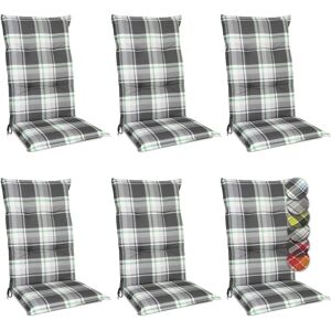 Beautissu - Set di 6 cuscini con schienale alto per giardino - Resistente UV Beautissu - Set di 6 cuscini con schienale alto per giardino - Resistente UV
