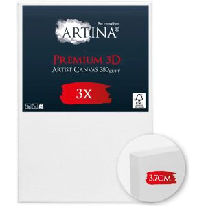 Artina - Set aus 3 Premium 3D-Leinwänden - Weiße Artina - Set aus 3 Premium 3D-Leinwänden - Weiße