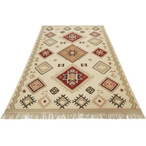 Green Looop Brionne Beige Handgewebter Geometrischer Teppich - Teppich Green Looop Brionne Beige Handgewebter Geometrischer Teppich - Teppich