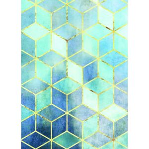 KOMAR Mosaik Azzuro Abstraktes Geometrie Poster - Poster KOMAR Mosaik Azzuro Abstraktes Geometrie Poster - Poster
