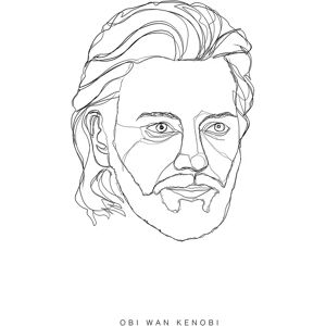 KOMAR Obi-Wan Kenobi Poster - Star Wars Schwarz-Weiß - 50x70cm KOMAR Obi-Wan Kenobi Poster - Star Wars Schwarz-Weiß - 50x70cm