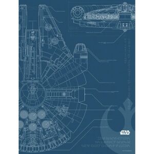 Sanders & Sanders Star Wars Falcon Blau Dunkel Poster - 30x40cm Sanders & Sanders Star Wars Falcon Blau Dunkel Poster - 30x40cm