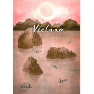 KOMAR Vintage Travel Vietnam Rosa Wandbild - Wandbild KOMAR Vintage Travel Vietnam Rosa Wandbild - Wandbild