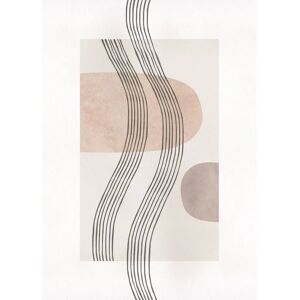 KOMAR Line Art Waves Beiges Wandbild - Wandbild KOMAR Line Art Waves Beiges Wandbild - Wandbild