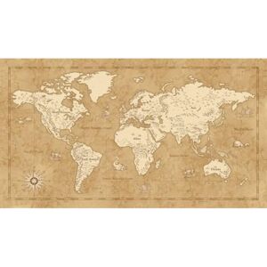 KOMAR Vintage World Map Wallpaper - 500x280cm - Comic Style KOMAR Vintage World Map Wallpaper - 500x280cm - Comic Style