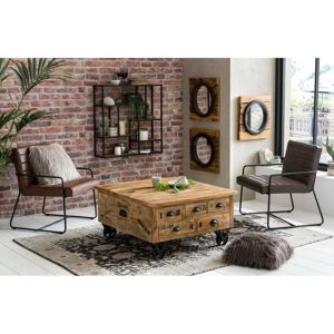 SIT Rustic recycelter Holzquadrat-Couchtisch - Vintage Chic SIT Rustic recycelter Holzquadrat-Couchtisch - Vintage Chic