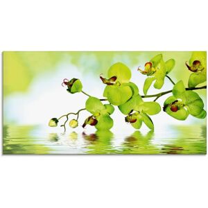ARTLAND Grüne Orchidee Wandkunst - Natur Blumen Glas ARTLAND Grüne Orchidee Wandkunst - Natur Blumen Glas