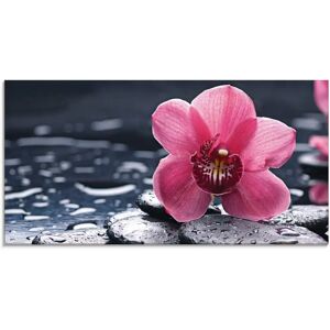ARTLAND Glasbild - Stillleben mit Kiesel und Orchidee - Pink - Zeitgenössische Kunst ARTLAND Glasbild - Stillleben mit Kiesel und Orchidee - Pink - Zeitgenössische Kunst