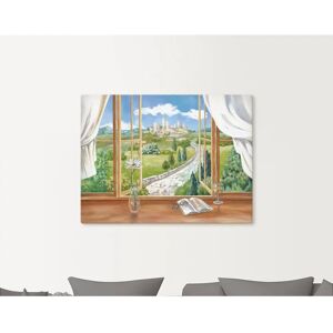 ARTLAND Wandbild Fenster zur Toskana - 120x90 cm, grün, Leinwand, Alubild, Outdoor ARTLAND Wandbild Fenster zur Toskana - 120x90 cm, grün, Leinwand, Alubild, Outdoor
