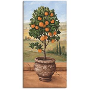ARTLAND Orangenbaum Wandbild - Leinwand & Vinyl - Grün - 50x100cm ARTLAND Orangenbaum Wandbild - Leinwand & Vinyl - Grün - 50x100cm