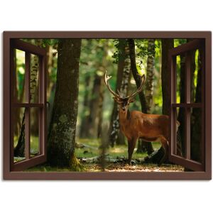 ARTLAND Hirsch 4 Wald Leinwand Wandbild - Waldansicht - Braun ARTLAND Hirsch 4 Wald Leinwand Wandbild - Waldansicht - Braun