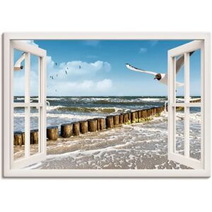 ARTLAND Fensterblick Ostsee Leinwand 70x50cm - Wandbild ARTLAND Fensterblick Ostsee Leinwand 70x50cm - Wandbild