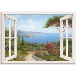 ARTLAND Fensterblick - Haus am Meer Leinwandbild - Wandkunst ARTLAND Fensterblick - Haus am Meer Leinwandbild - Wandkunst
