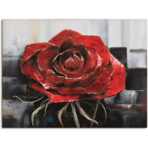 ARTLAND - Blühende rote Rose - rot - 40x30 cm - Leinwandbild - Wandkunst ARTLAND - Blühende rote Rose - rot - 40x30 cm - Leinwandbild - Wandkunst