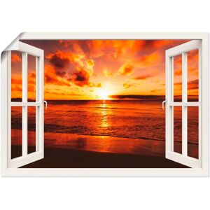 ARTLAND - Fensterblick Sonnenuntergang am Strand - 70x50 cm ARTLAND - Fensterblick Sonnenuntergang am Strand - 70x50 cm