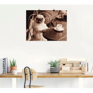 ARTLAND - Kaffee Mops - Beige - 60x45 cm - Wall art ARTLAND - Kaffee Mops - Beige - 60x45 cm - Wall art