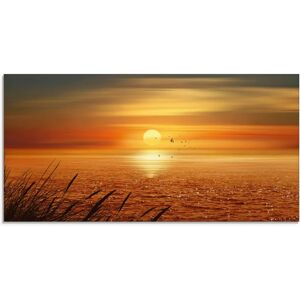 ARTLAND Sonnenuntergang über dem Meer Glasbild - Landschaft, Modern, Orange ARTLAND Sonnenuntergang über dem Meer Glasbild - Landschaft, Modern, Orange