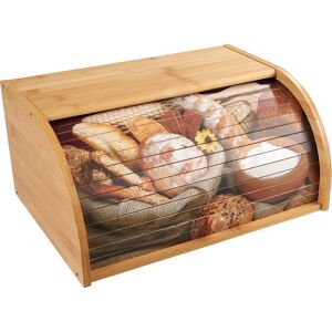 Moderne Hausfrau - Bambus-Rollbrotkasten Motiv - Bread Box Moderne Hausfrau - Bambus-Rollbrotkasten Motiv - Bread Box