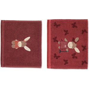 Sterntaler Baby Towel - 2 pcs, Red - Cotton Sterntaler Baby Towel - 2 pcs, Red - Cotton