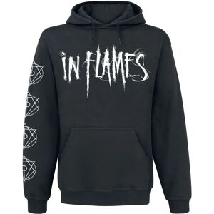 In Flames Jesterhead White Raven Hoodie - Svart In Flames Jesterhead White Raven Hoodie - Svart