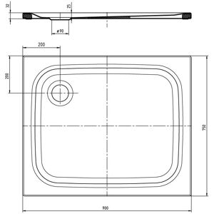 Kaldewei Superplan Classic 387 Rechteckige Duschwanne mit Invisible Grip - 75x90cm Kaldewei Superplan Classic 387 Rechteckige Duschwanne mit Invisible Grip - 75x90cm