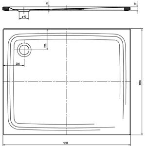 Kaldewei Superplan Classic 407 Douchebak - Antislip, 1000x1200mm Kaldewei Superplan Classic 407 Douchebak - Antislip, 1000x1200mm