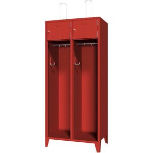Dulap de pompieri Pavoy - 2 compartimente, 4 rafturi, Roșu RAL 3000 Dulap de pompieri Pavoy - 2 compartimente, 4 rafturi, Roșu RAL 3000