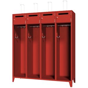 Dulap pentru pompieri Pavoy - 4 compartimente, oțel, alb, model Dulap pentru pompieri Pavoy - 4 compartimente, oțel, alb, model