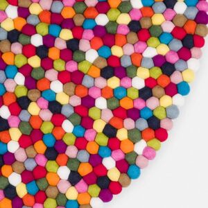 Myfelt Lotte Wool Felt Carpet - 90cm Round, Multicolor Myfelt Lotte Wool Felt Carpet - 90cm Round, Multicolor