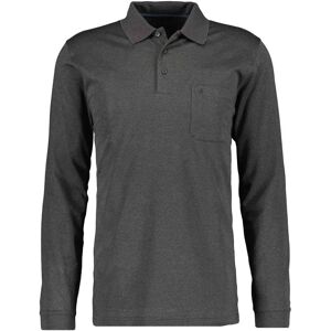 Ragman L Grau Melange Langarm Polo - Poloshirt Ragman L Grau Melange Langarm Polo - Poloshirt
