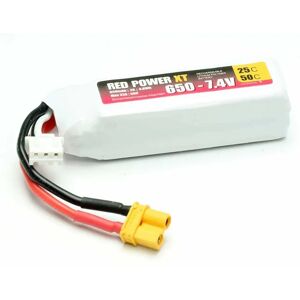 Red Power Battery Pack - 650mAh 7.4V LiPo Compact Red Power Battery Pack - 650mAh 7.4V LiPo Compact