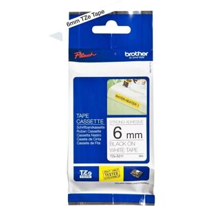Brother TZe-S211 Labeling Tape Cassette - White - 6mm - 8M - Strong Adhesive Brother TZe-S211 Labeling Tape Cassette - White - 6mm - 8M - Strong Adhesive