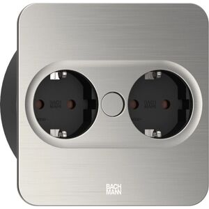 Bachmann Twist 2 Stainless Steel Socket Outlet - 2x Type F Bachmann Twist 2 Stainless Steel Socket Outlet - 2x Type F